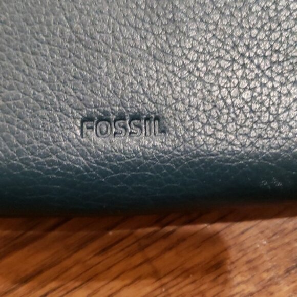 FOSSIL LEATHER MINI LAINIE MULTIFUNCTION WALLET ~ TEAL - Picture 3 of 11
